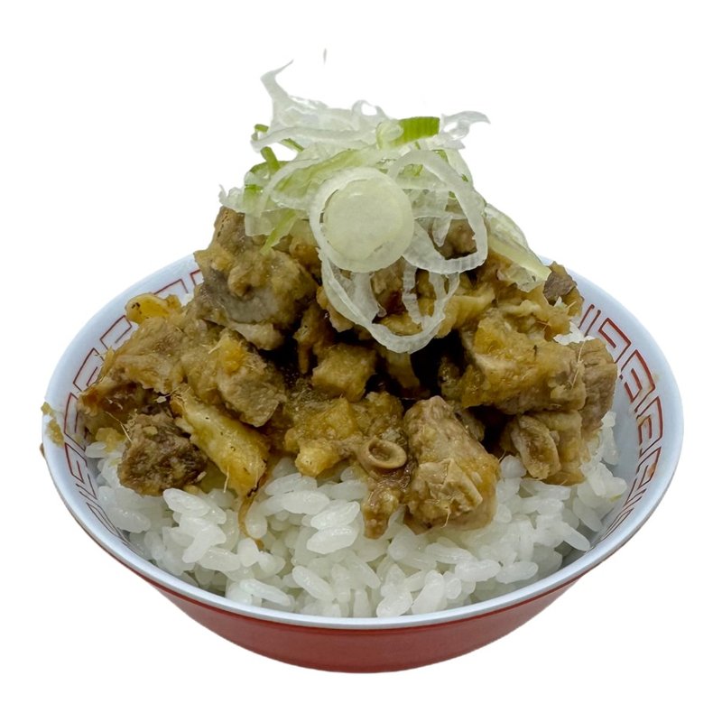 肉生姜めし。ごはんに生姜で煮た肉とネギをのせた一品